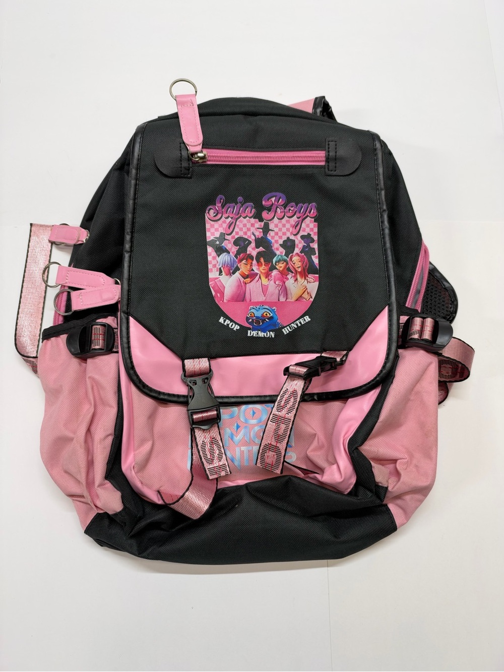 Pink & Black Graphic K-Pop Backpack